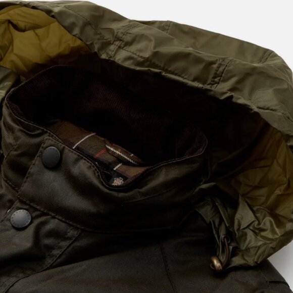 OLIVE ~ Barbour CORBRIDGE Hooded Waxed Jacket MSRP$495 Rugged Utility Style - Picture 5 of 16